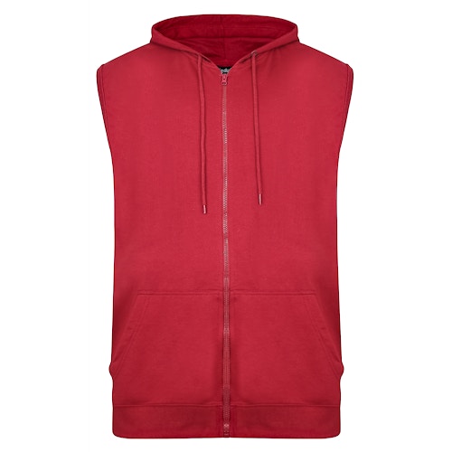 Bigdude Loop Back Sleeveless Hoody Burgundy