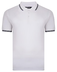 Bigdude Tipped Pique Polo Shirt White