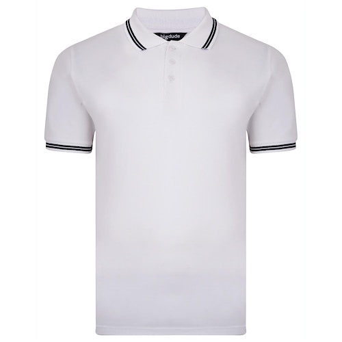 Bigdude Tipped Polo Shirt White