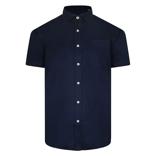 Bigdude Fine Twill Short Sleeve Shirt Navy