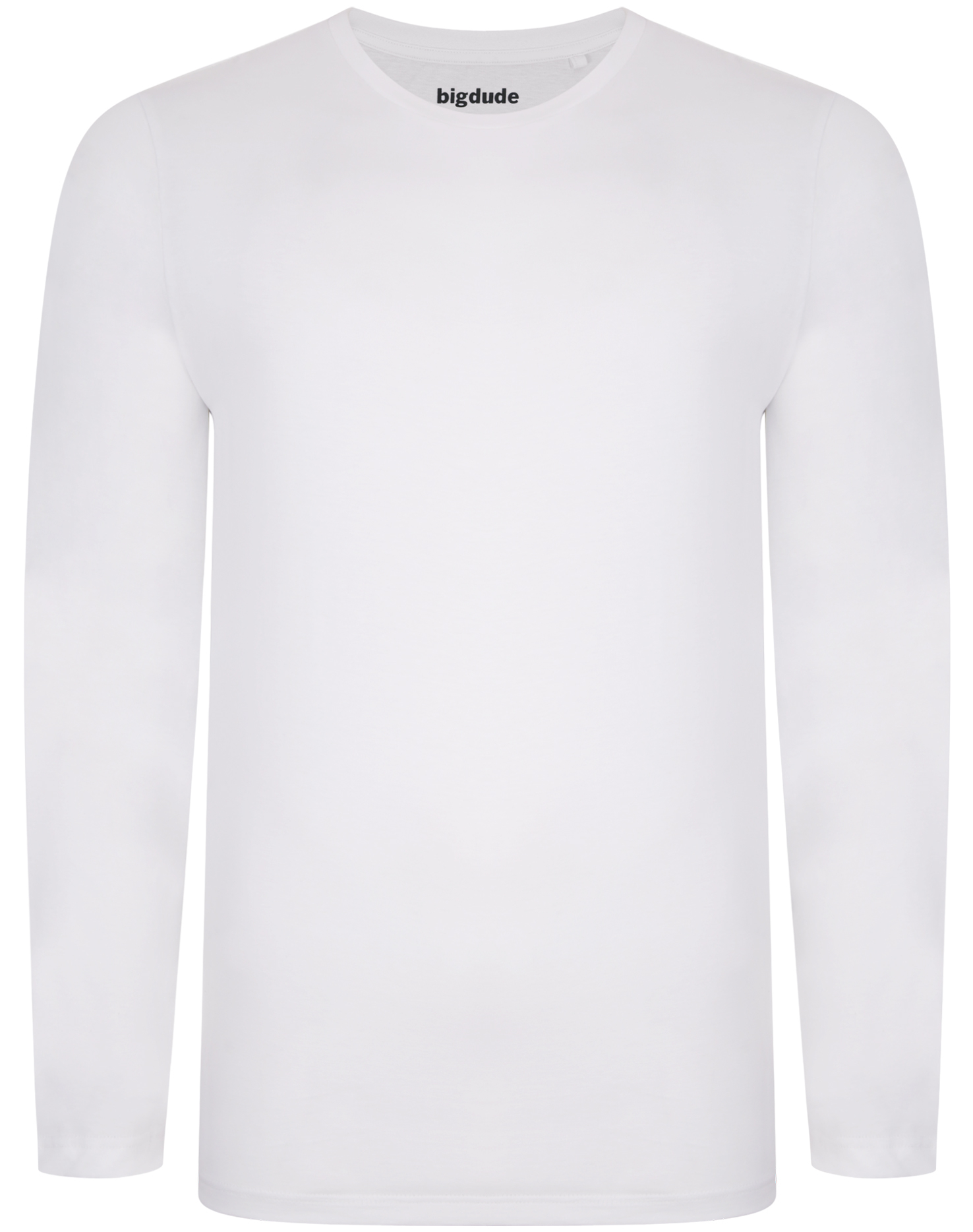 Bigdude Long Sleeve T-Shirt White | BigDude