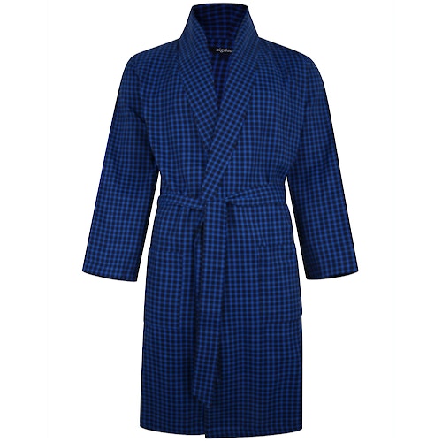 Bigdude Woven Check Dressing Gown Royal Blue