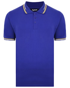 Bigdude Designer Tipped Polo Shirt Cobalt Blue