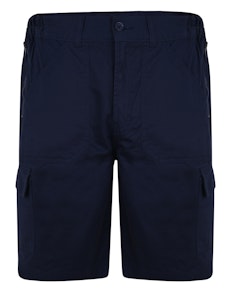 Bigdude Elasticated Waist Cargo Shorts with Zippers Navy
