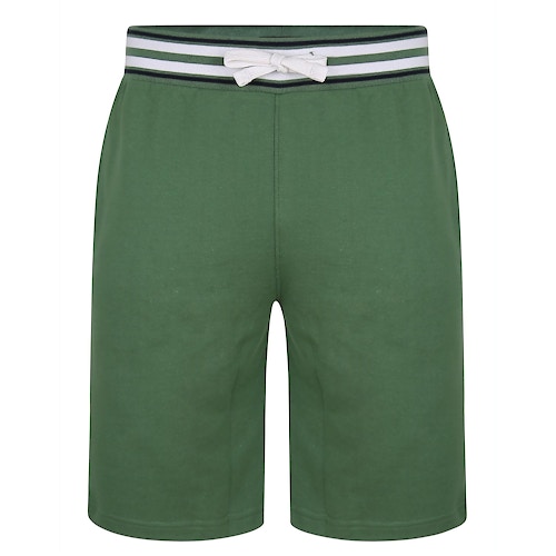Bigdude Contrast Stripe Waistband Shorts Deep Green