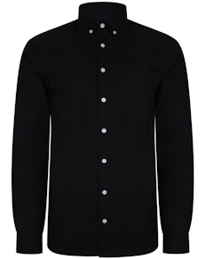 Bigdude Oxford Long Sleeve Shirt Black Tall