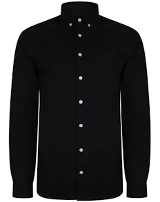 Bigdude Oxford Long Sleeve Shirt Black Tall