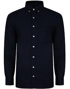 Bigdude Oxford Long Sleeve Shirt Navy Tall