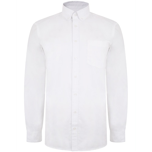 Bigdude Oxford Long Sleeve Shirt White Tall