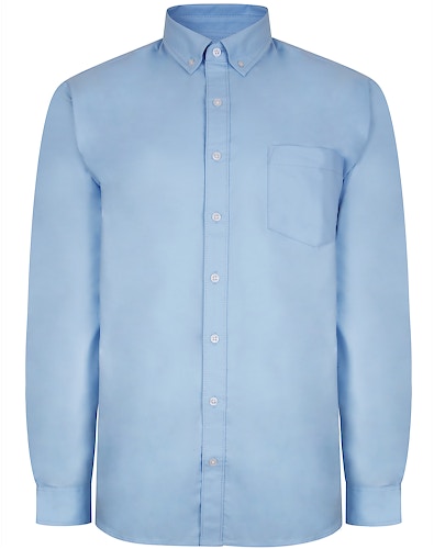 Bigdude Oxford Long Sleeve Shirt Light Blue Tall