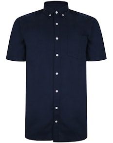 Bigdude Oxford Kurzarmhemd Marineblau