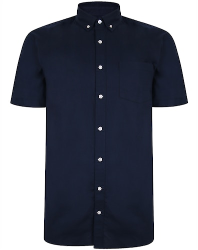 Bigdude Oxford Short Sleeve Shirt Navy Tall
