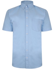 Bigdude Oxford Short Sleeve Shirt Light Blue Tall