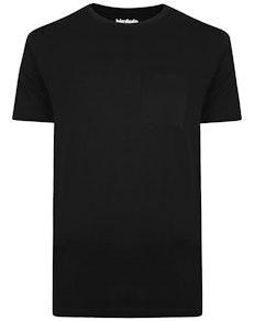 Bigdude T-Shirt mit Brusttasche Schwarz Tall Fit 