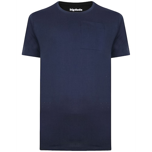 Bigdude T-Shirt mit Brusttasche Marineblau