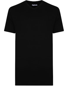 Bigdude T-Shirt V-Ausschnitt Schwarz Tall Fit 