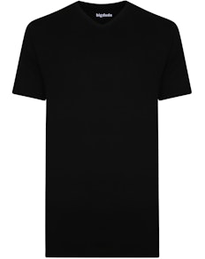 Bigdude T-Shirt V-Ausschnitt Schwarz Tall Fit 