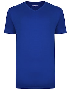 Bigdude T-Shirt V-Ausschnitt Königsblau Tall Fit