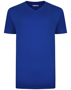 Bigdude Plain V-Neck T-Shirt Royal Blue