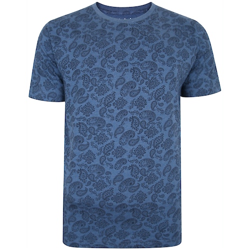 Bigdude Paisley Print T-Shirt Jeansblau