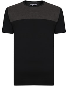 Bigdude Cut & Sew 2 Tone T-Shirt Black/Charcoal Tall