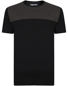 Bigdude Cut & Sew 2 Tone T-Shirt Black/Charcoal