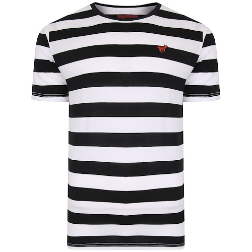 Bigdude Logo Striped T-Shirt Black/White