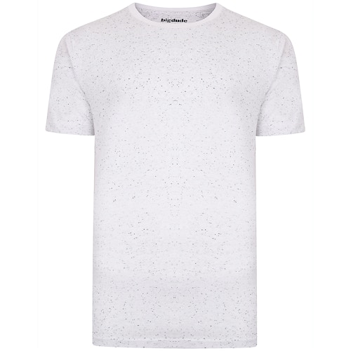 Bigdude Speckled Marl T-Shirt White Tall