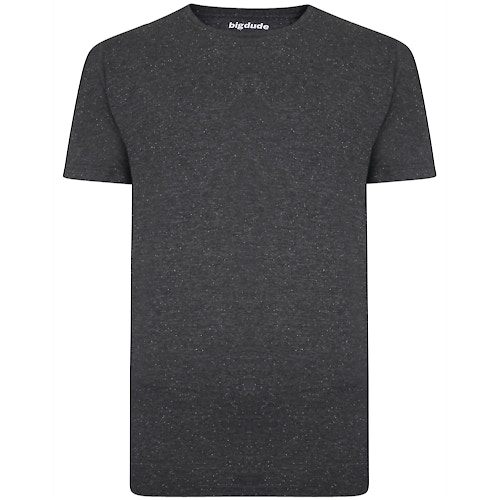 Bigdude T-Shirt Punktemuster Grau Tall Fit 