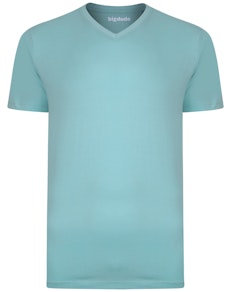 Bigdude T-Shirt V-Ausschnitt Türkis Tall Fit 