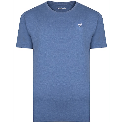 Bigdude T-Shirt mit Rundhalsausschnitt Jeansblau 