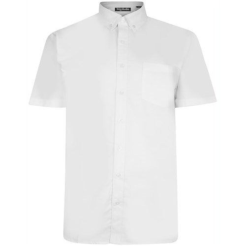 Bigdude Oxford Short Sleeve Shirt White