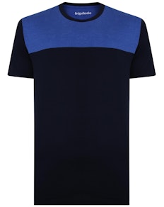 Bigdude Cut & Sew T-Shirt Marineblau/Königsblau