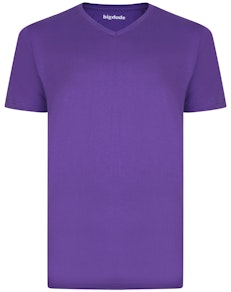Bigdude T-Shirt V-Ausschnitt Lila Tall Fit 