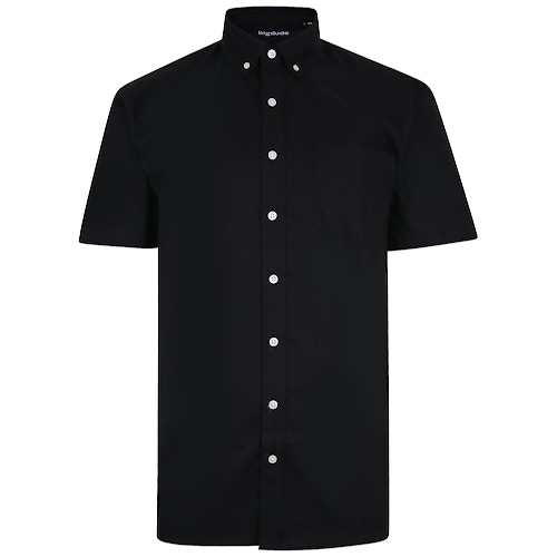 Bigdude Oxford Short Sleeve Shirt Black Tall