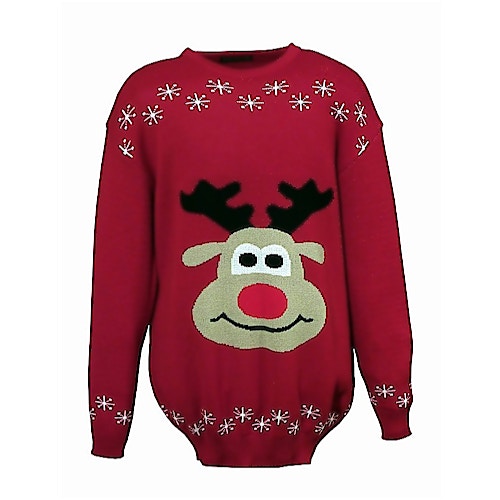 Brooklyn Red Knitted Reindeer Christmas Jumper