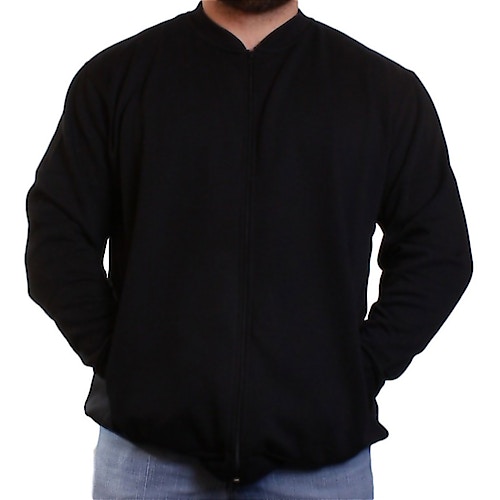 Espionage Black Basic Zipped Sweatshirt