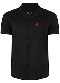 Bigdude Relaxed Collar Short Sleeve Shirt Black