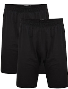 Bigdude Twin Pack Classic Pyjama Shorts Black