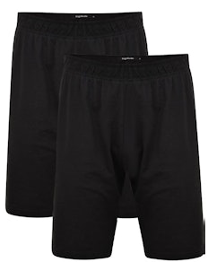 Bigdude Twin Pack Classic Pyjama Shorts Black