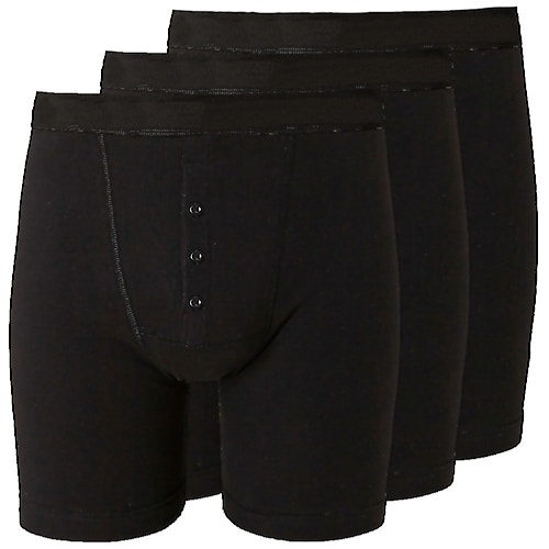 Bigdude 3 Pack Boxer Shorts Black