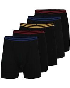 Bigdude 5 Pack Boxer Shorts Black