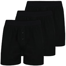 Bigdude 3 Pack Loose Boxer Shorts Black