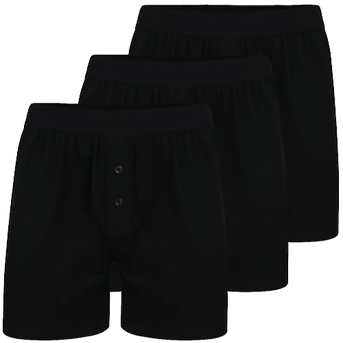 Bigdude 3 Pack Loose Boxer Shorts Black