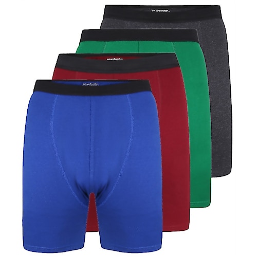 Bigdude 4 Pack Jersey Knitted Boxer Shorts Assorted