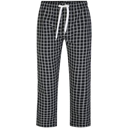 Bigdude Woven Checked Pyjama Pants Black/White