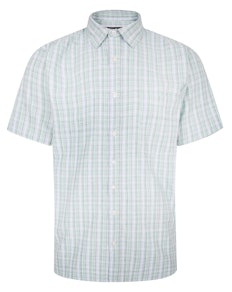 Bigdude Lightweight Short Sleeve Checked Shirt Green Tall