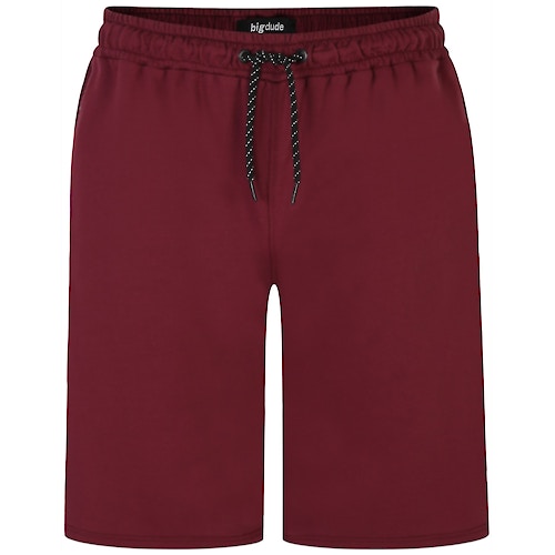 Bigdude Jersey-Shorts mit Reißverschluss Burgund
