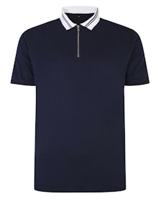 Bigdude Jersey-Poloshirt mit Reißverschluss Marineblau