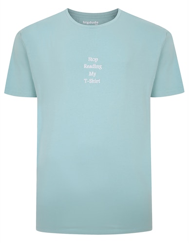 Bigdude Slogan Embroidered T-Shirt Washed Turquoise